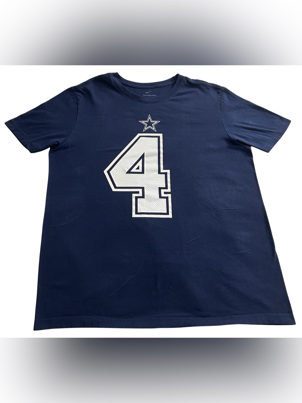 Nike Dallas Cowboys Dak Prescott #4 T Shirt Navy Blue NFL Football Men’s